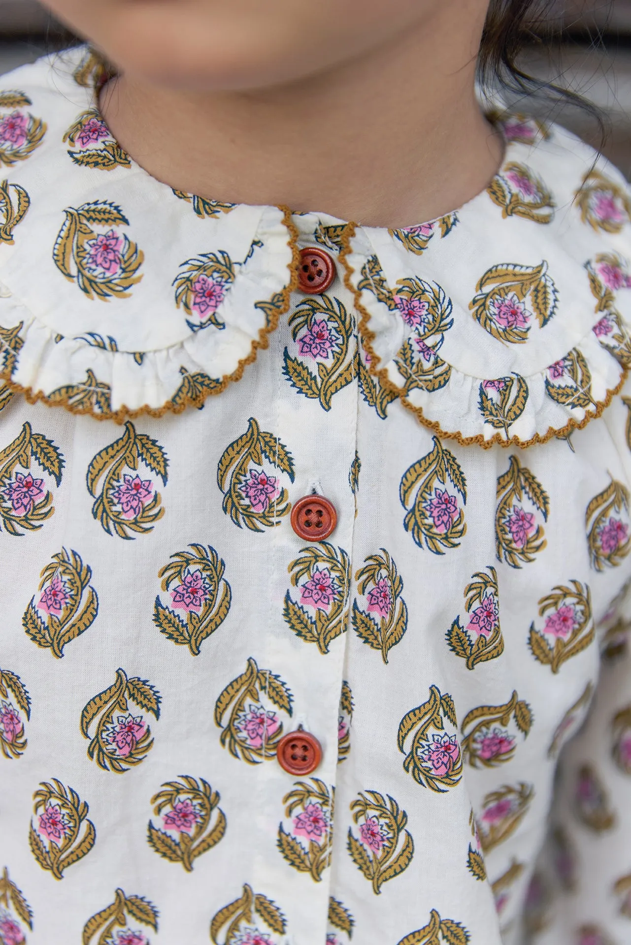 Bonton Figue Blockprint Skjorte blomstret bomuld