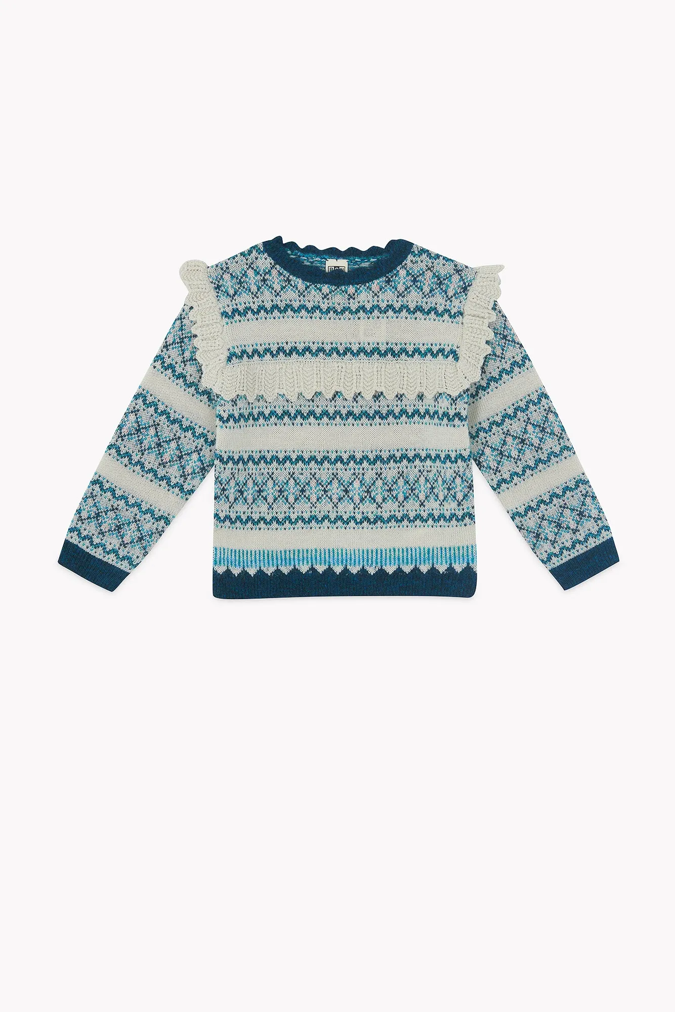 Bonton Mignonne Mouton striktrøje blå hvid