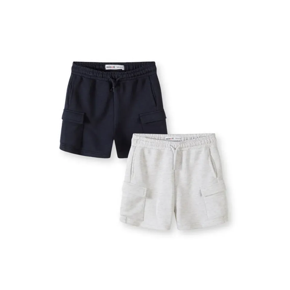 Minoti 44776 cargo shorts marine grå 2-pak
