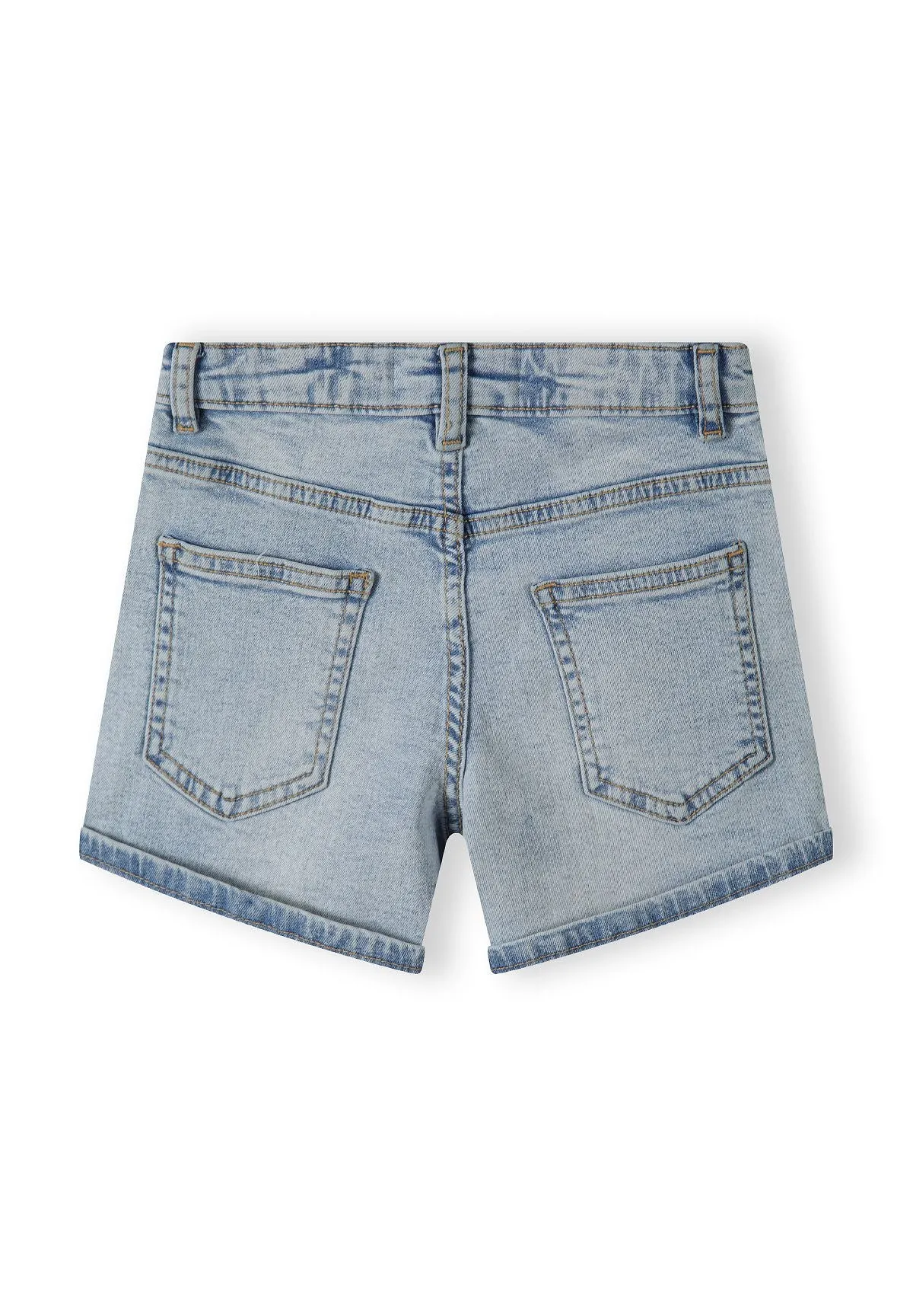 Minoti 42726 denimshorts lyseblå høj talje pige
