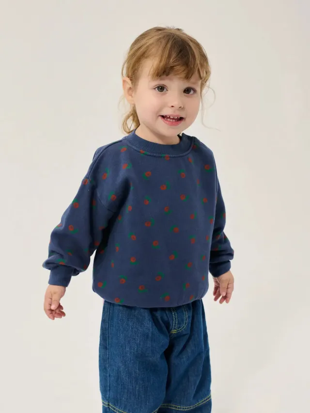 Bobo Choses Stamp Bloom all over sweatshirt navy 12M bomuld
