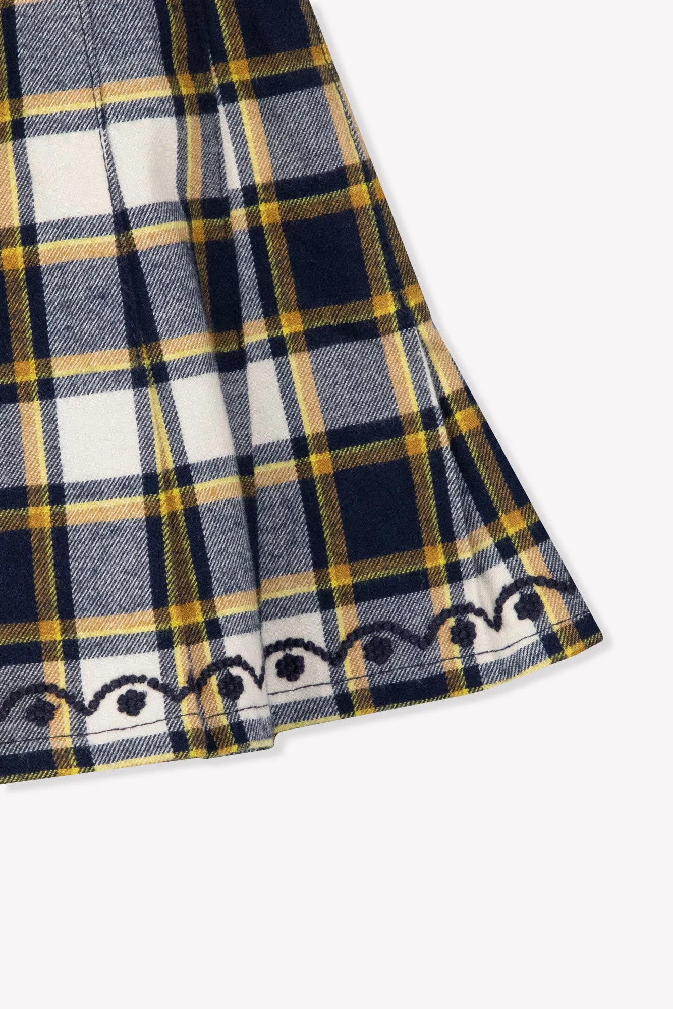 Bonton Mali nederdel til pige ternet med broderi