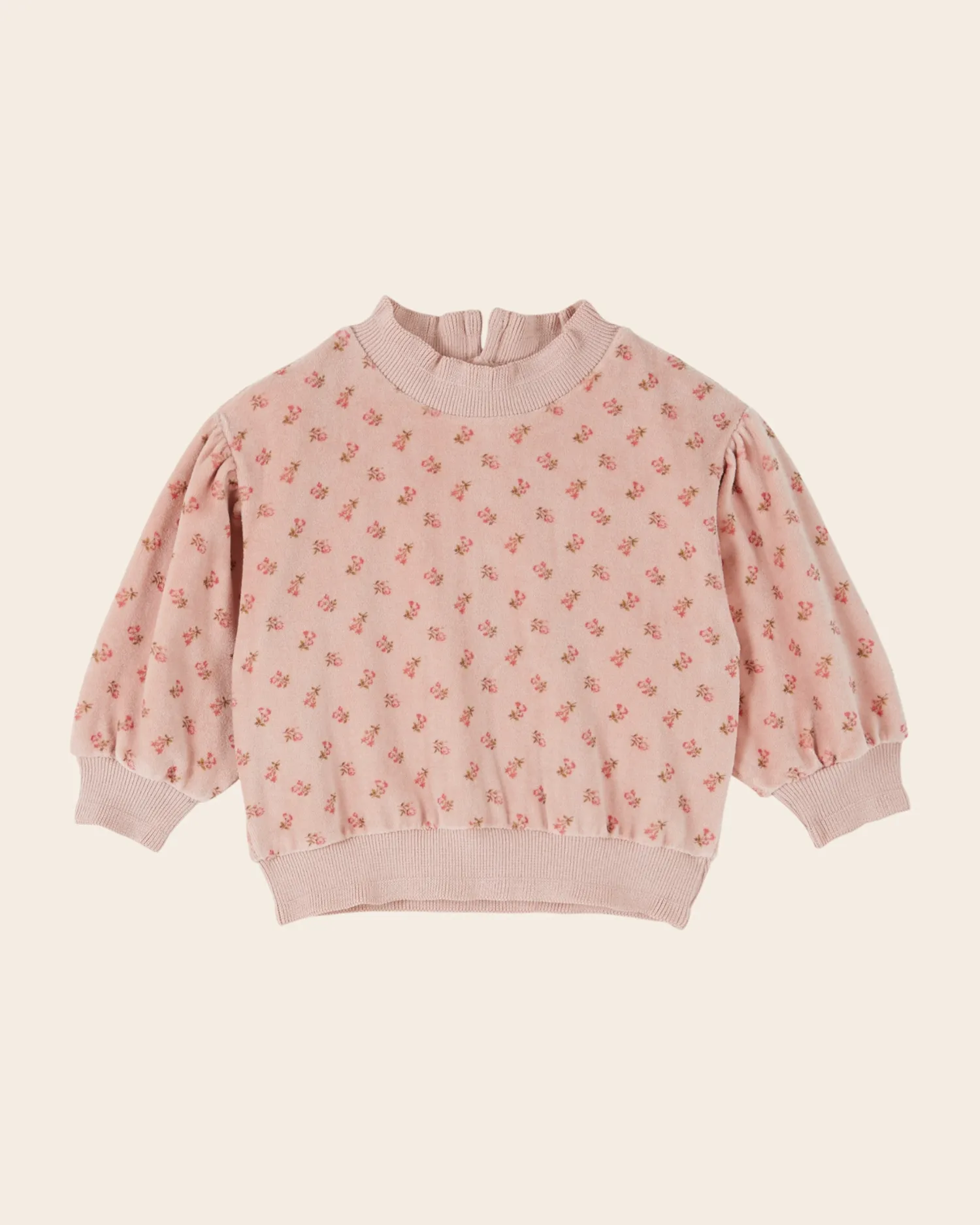 Emile et Ida Velours fleuri sweatshirt rosa