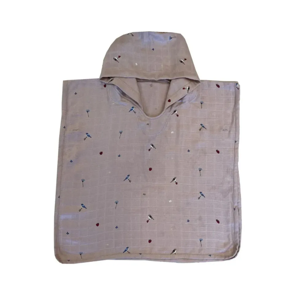 Petu Petu Mason poncho Flower bird bambus