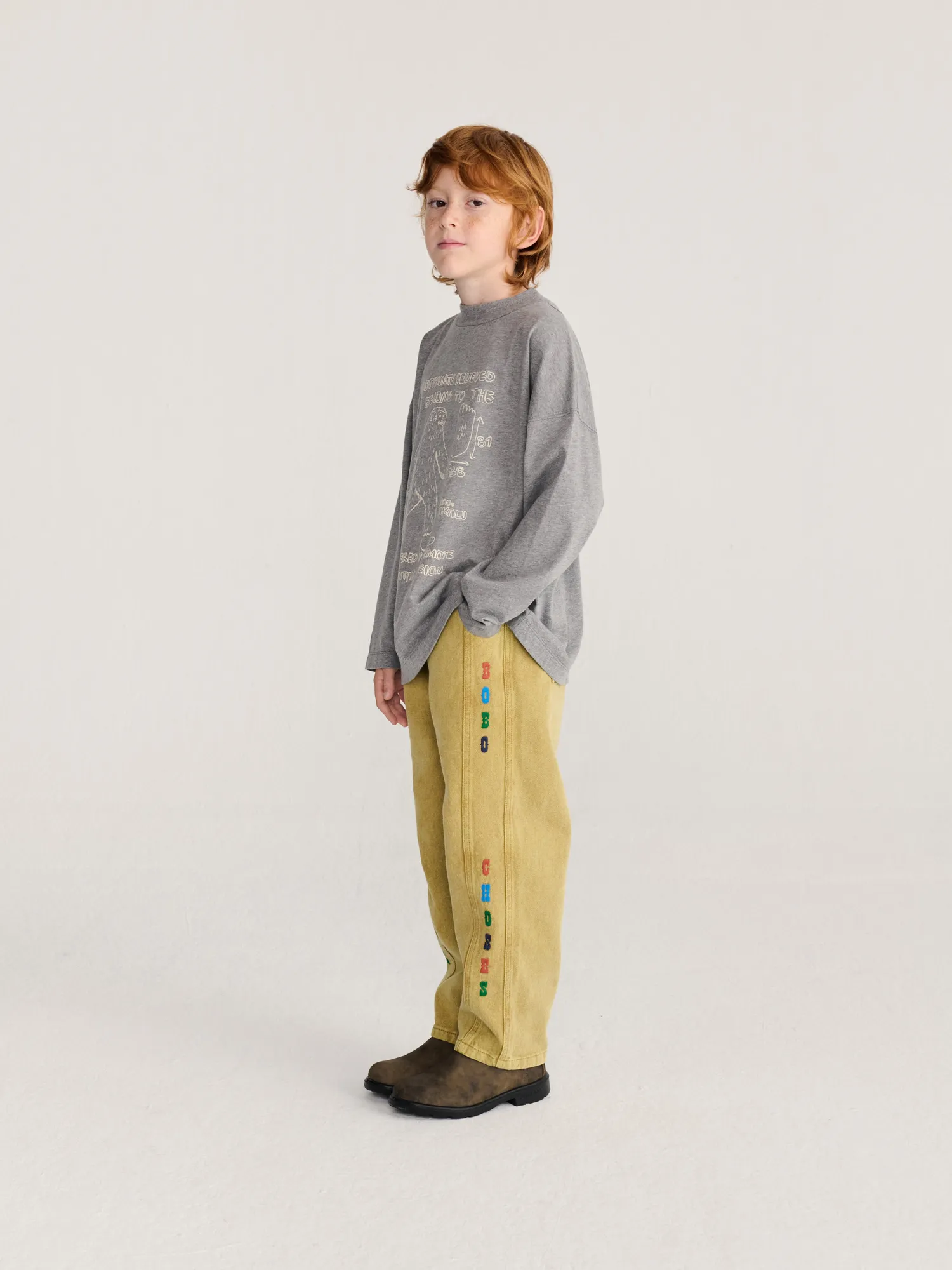 Bobo Choses All About Monsters Twill børnebukser khaki