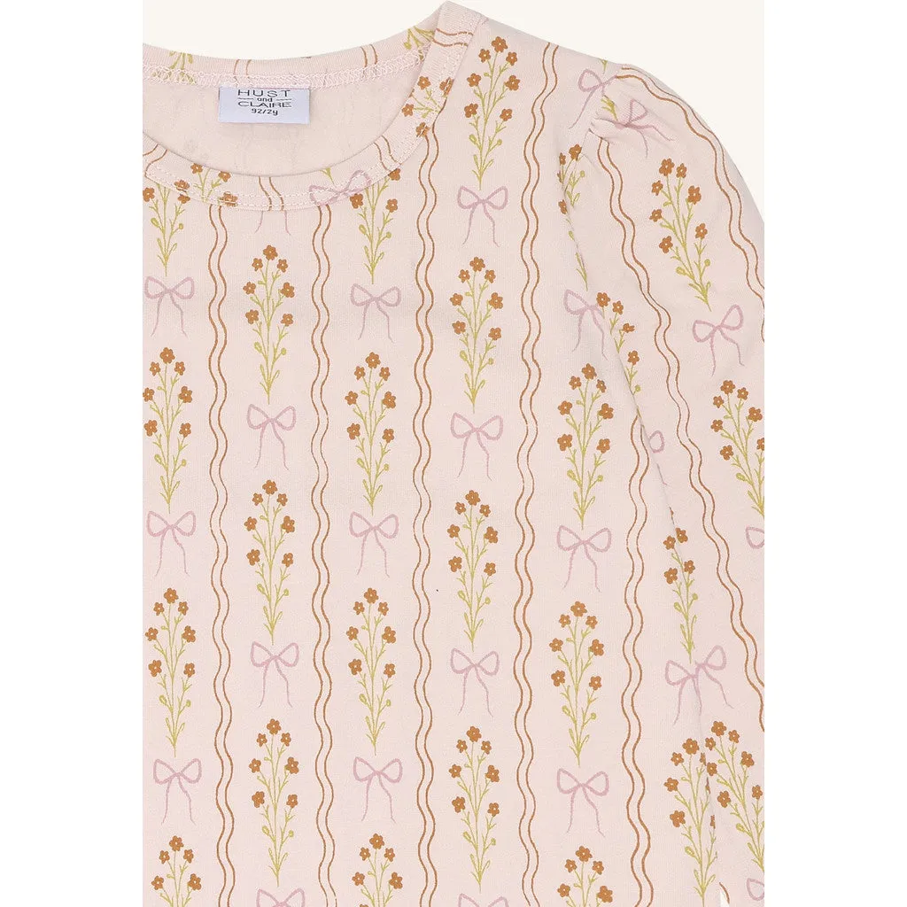 Hust & Claire Alma Boquet bluse Hushed Pink langærmet