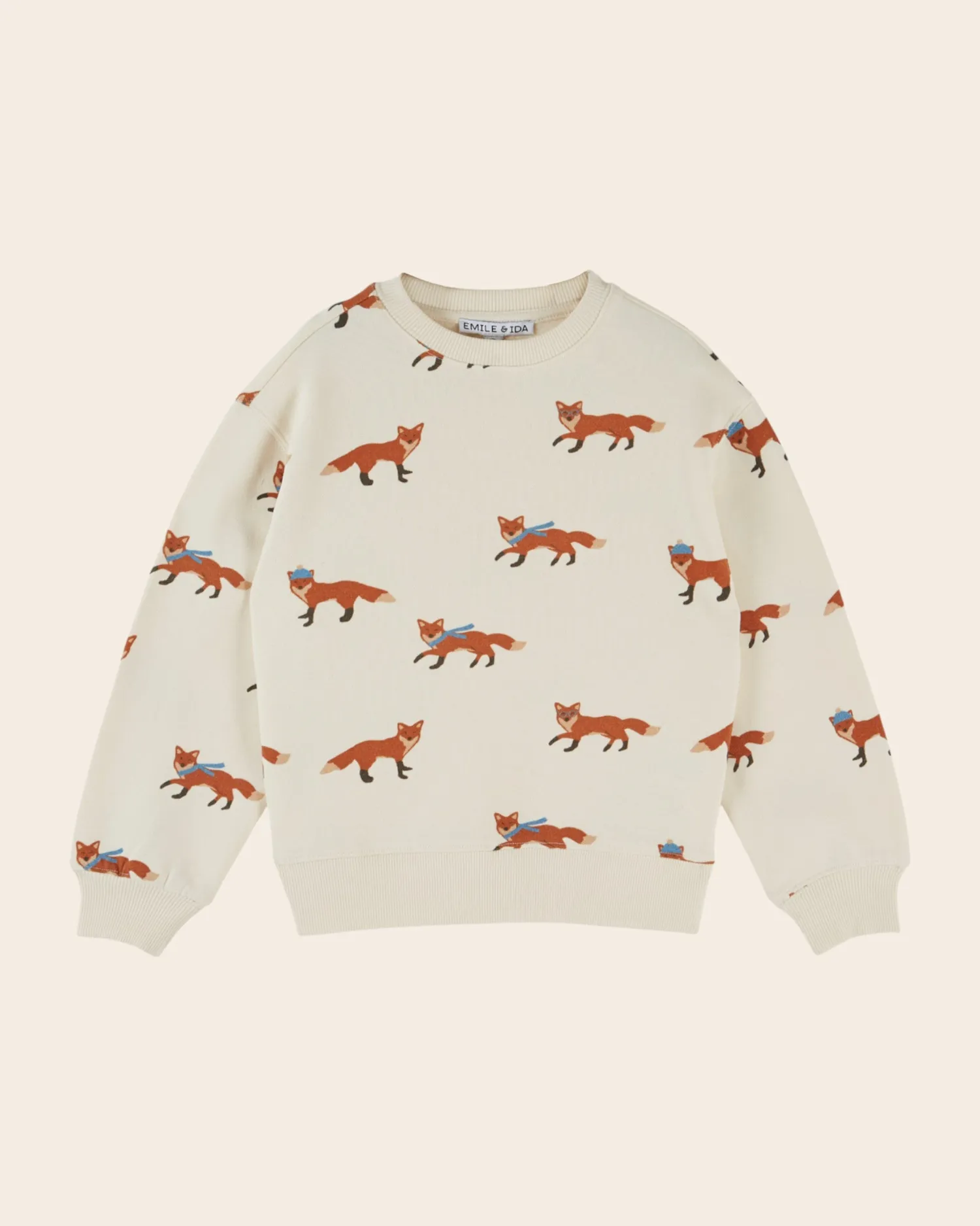 Emile et Ida Renard Sweatshirt Ecru Ræv 3M-12A
