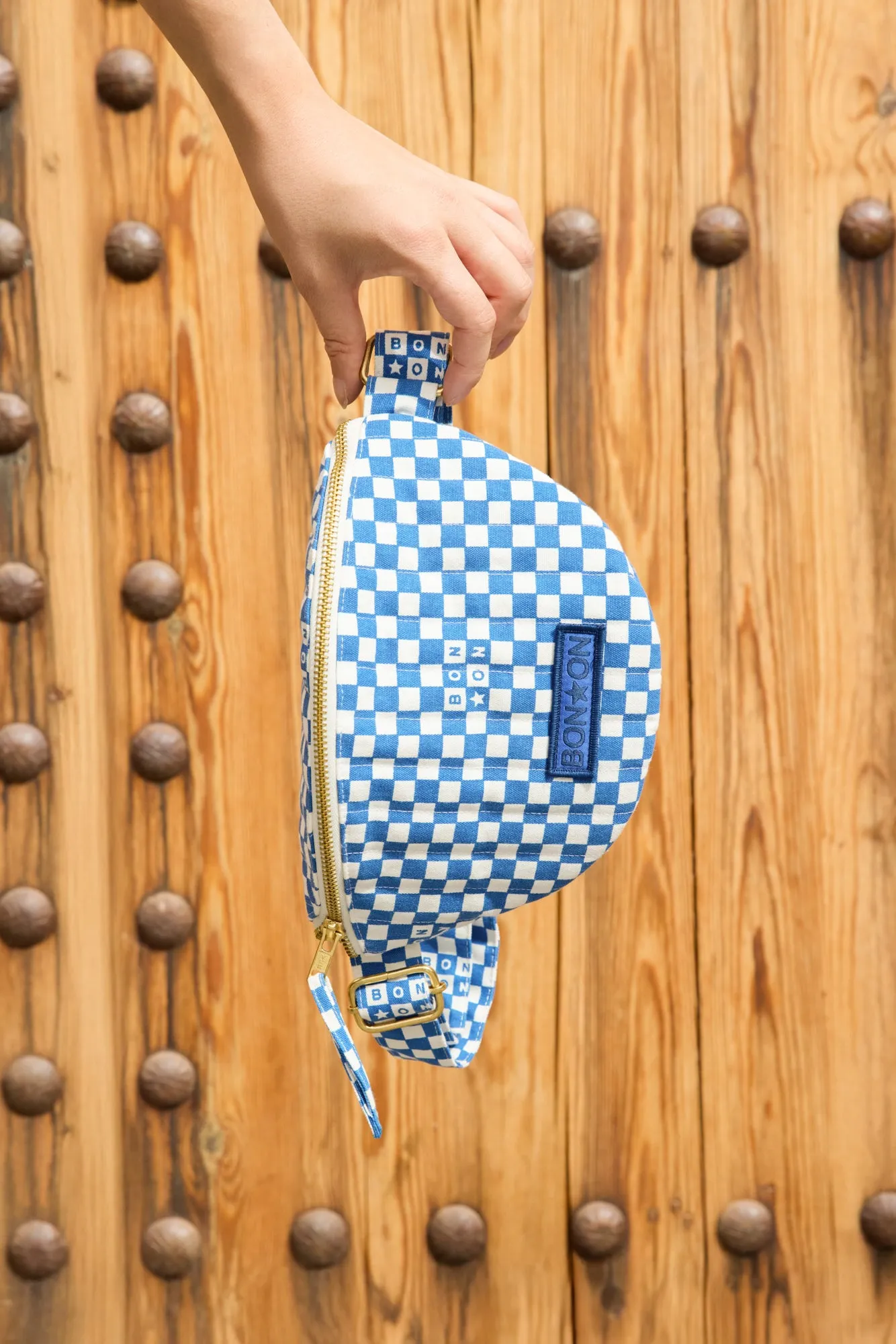 Bonton Damier Bleu bæltetaske TU ternet bomuld