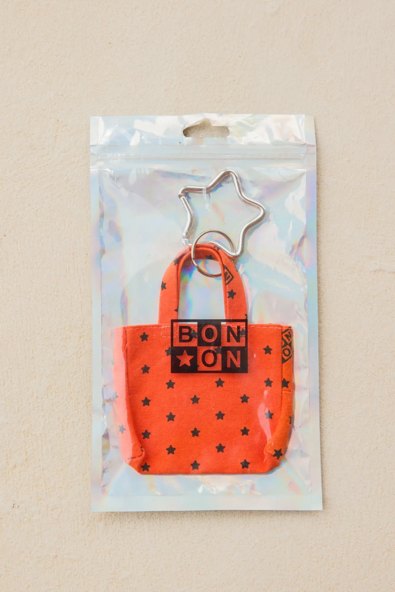 Bonton Cabas Orange Vif nøglering mini tote