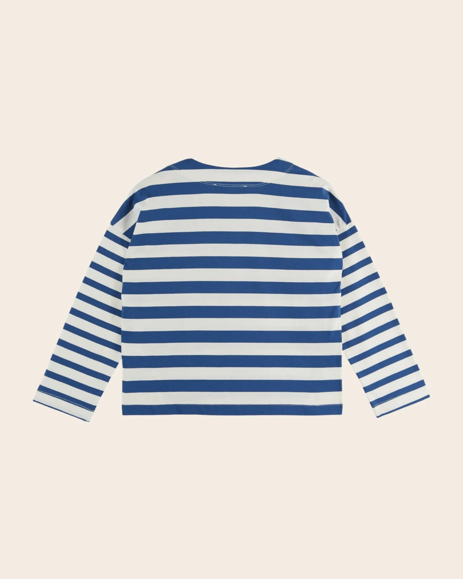 Emile et Ida Mariniere langaermet T-shirt bla-hvid okologisk
