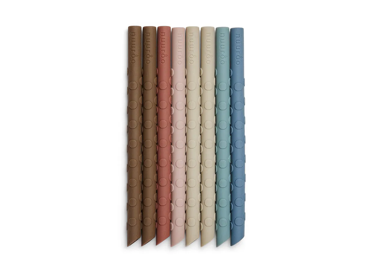 nuuroo Ada sugerør 8 stk Color mix silikone