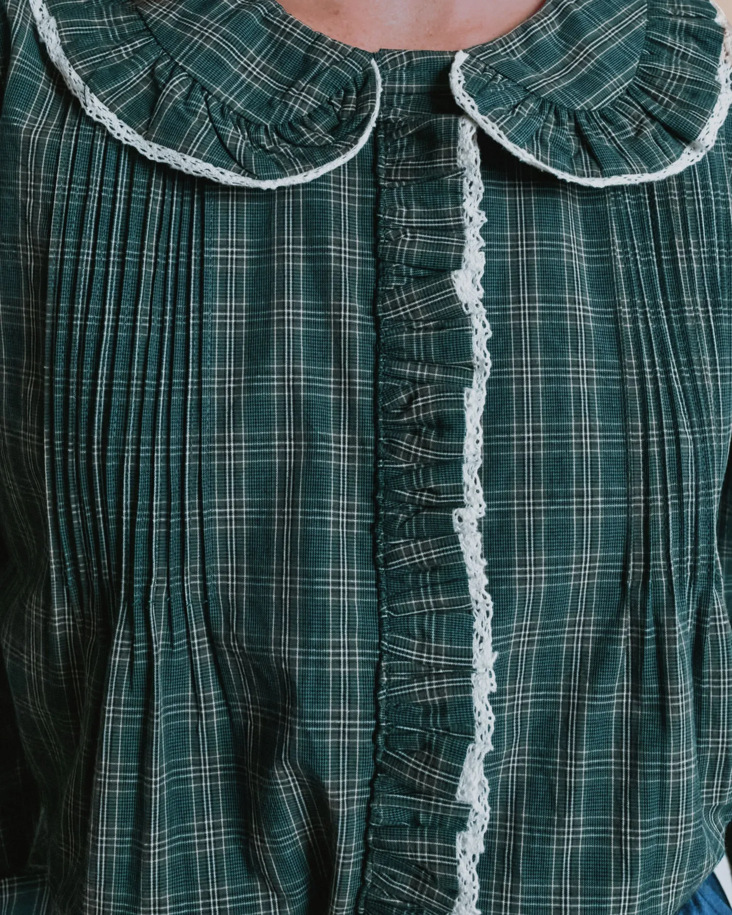Emile et Ida Blouse Plissée Carreaux bluse grøn XXS-XL