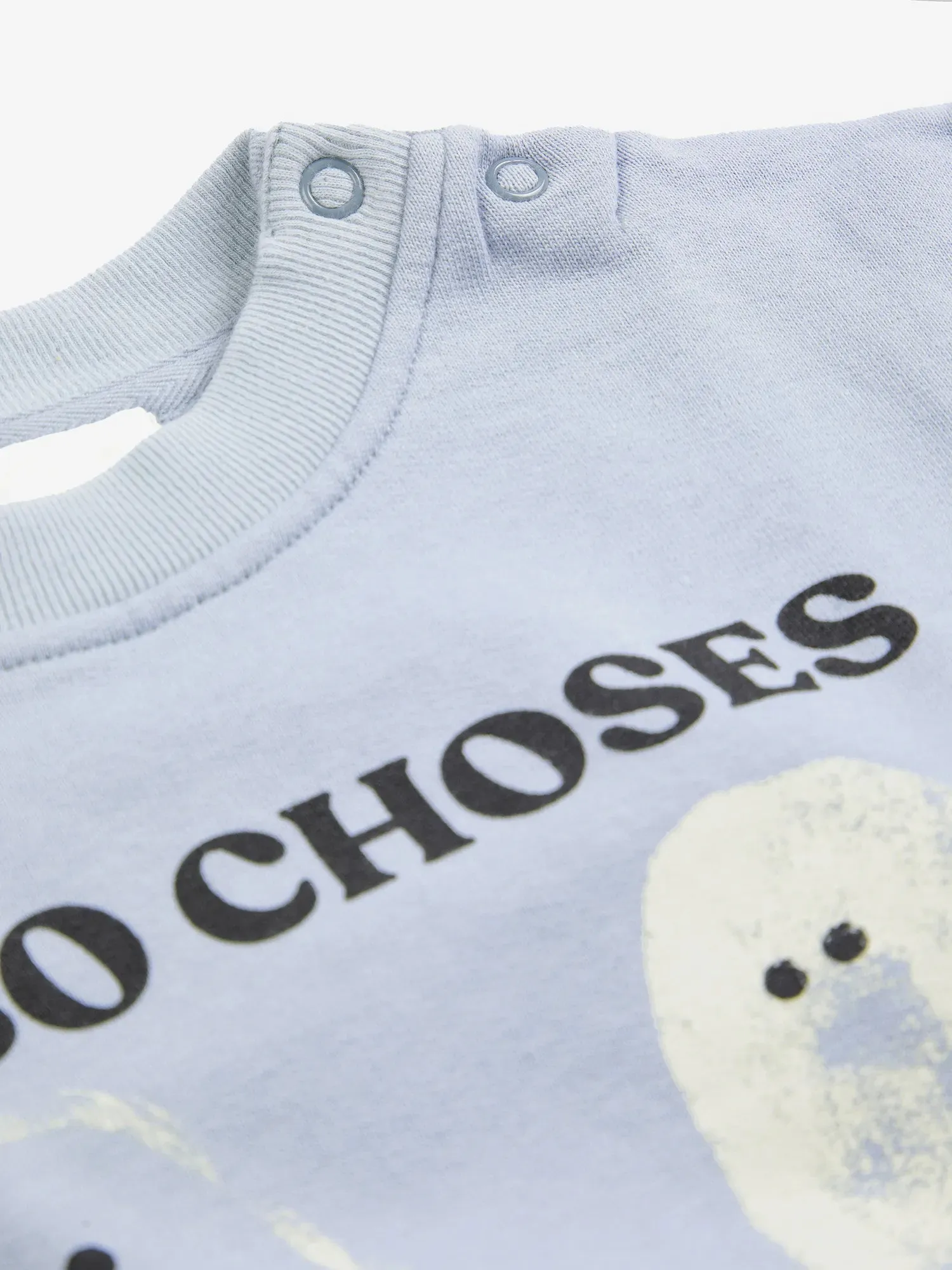 Bobo Choses Booty Ghosts sweatshirt lyseblå økologisk bomuld