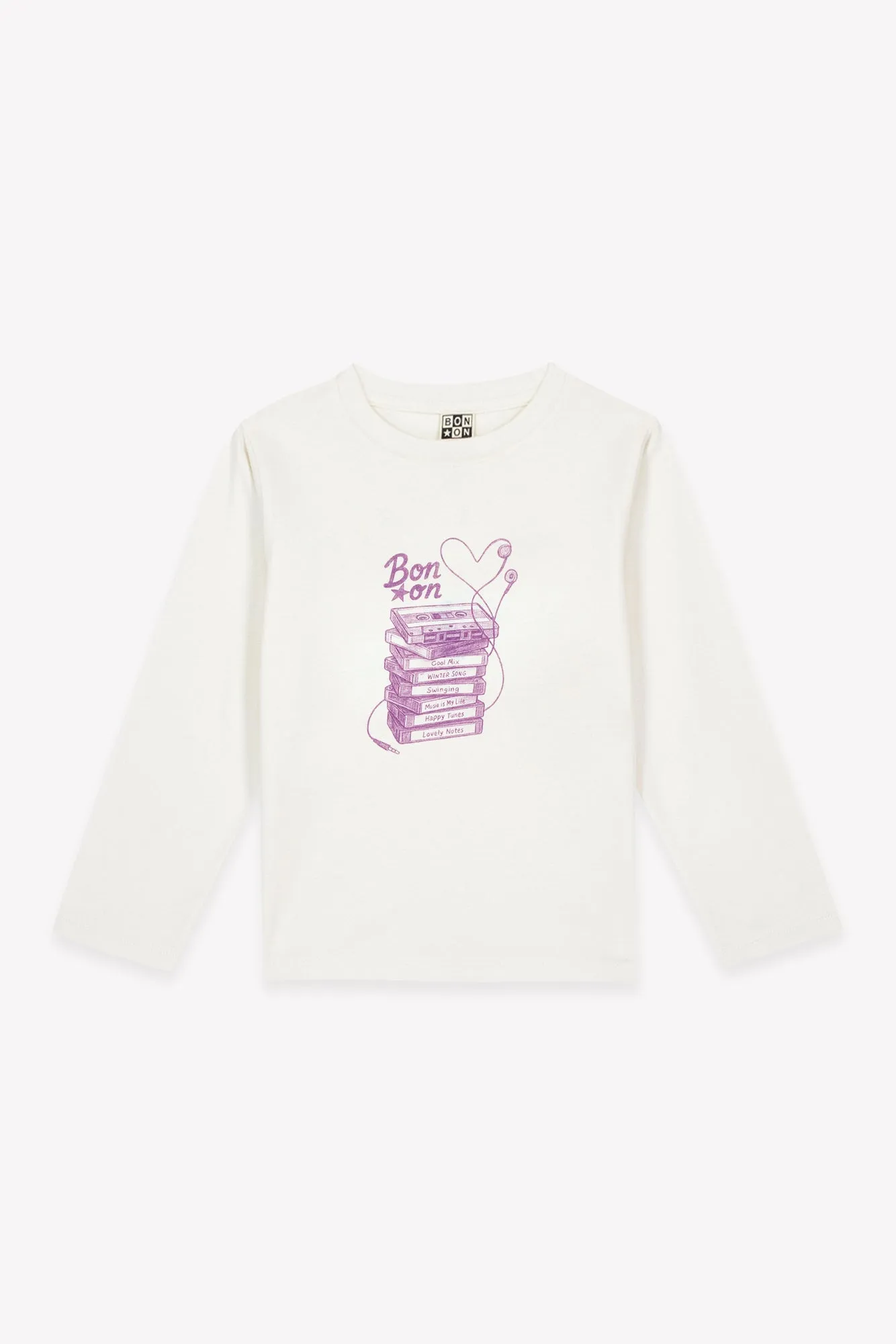 Bonton Taxo K7 langærmet T-shirt ecru bomuld