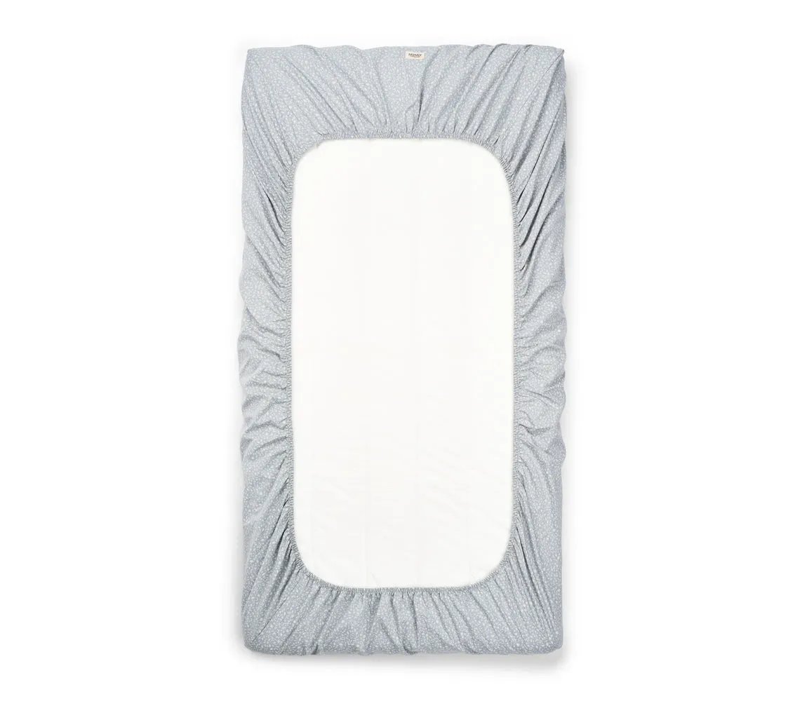 MarMar Fitted Sheet faconlagen Meadow Leaves blå