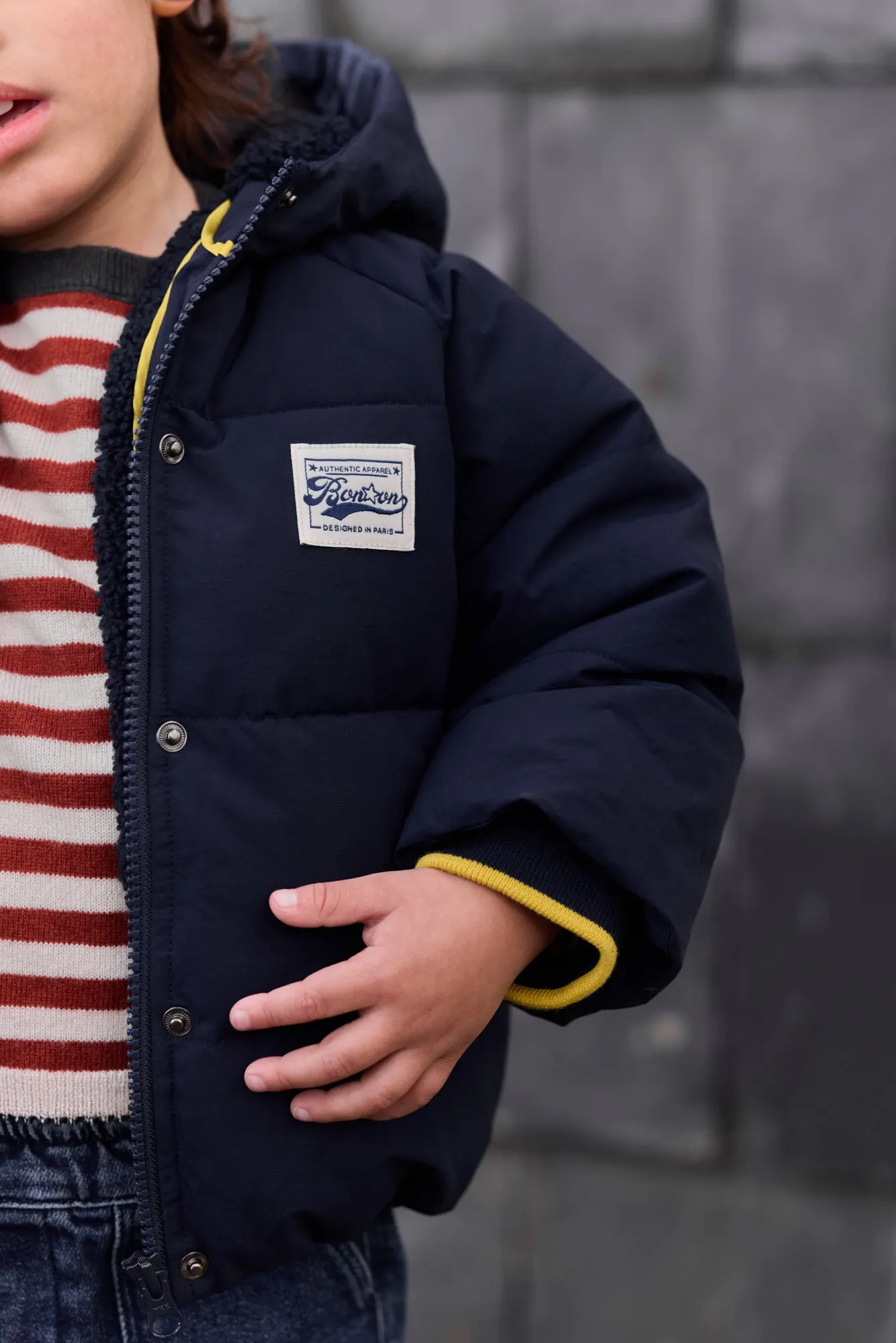 Bonton Parker dynejakke sailor blue sherpa
