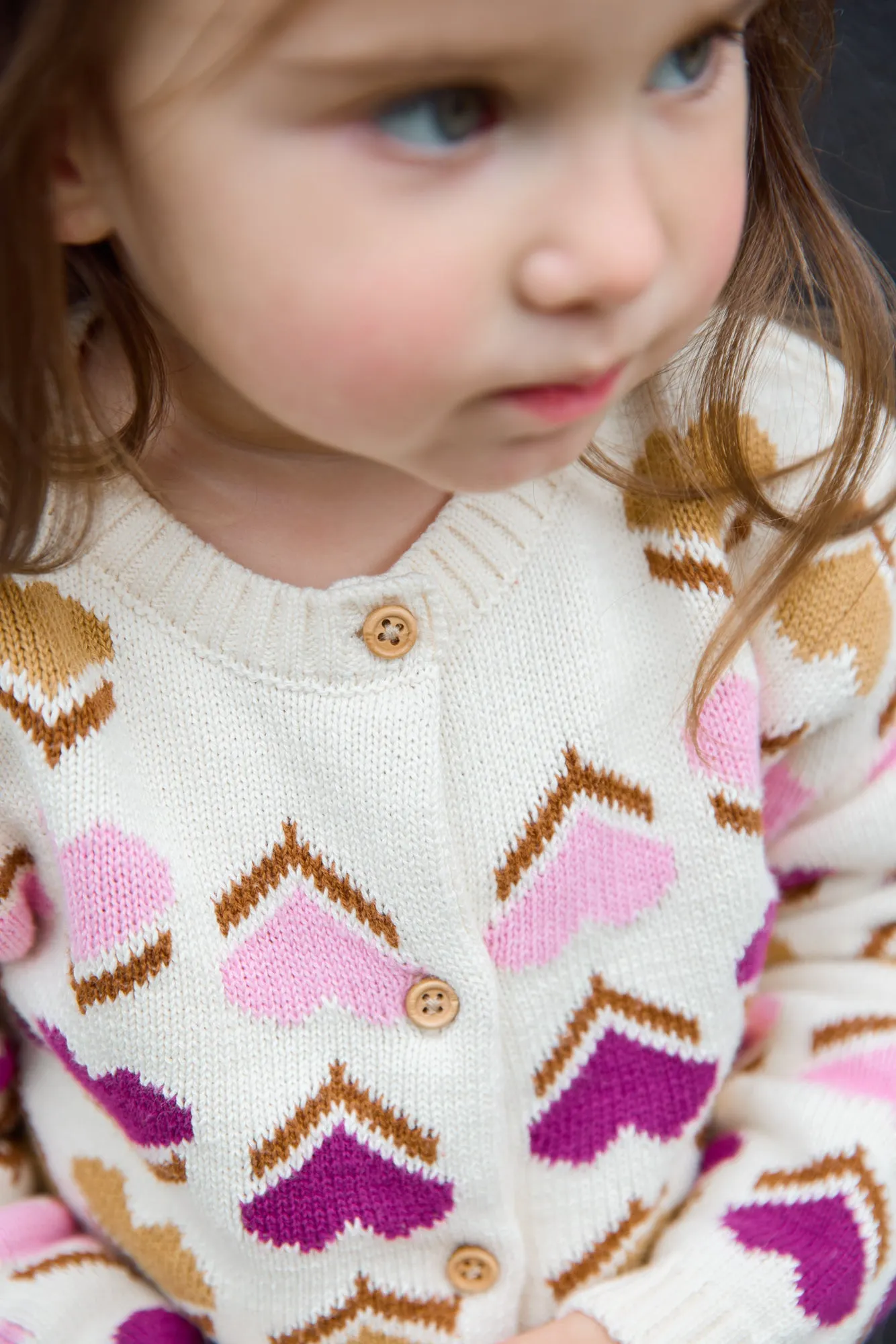 Bonton Maligne Milk cardigan hjerter bomuld