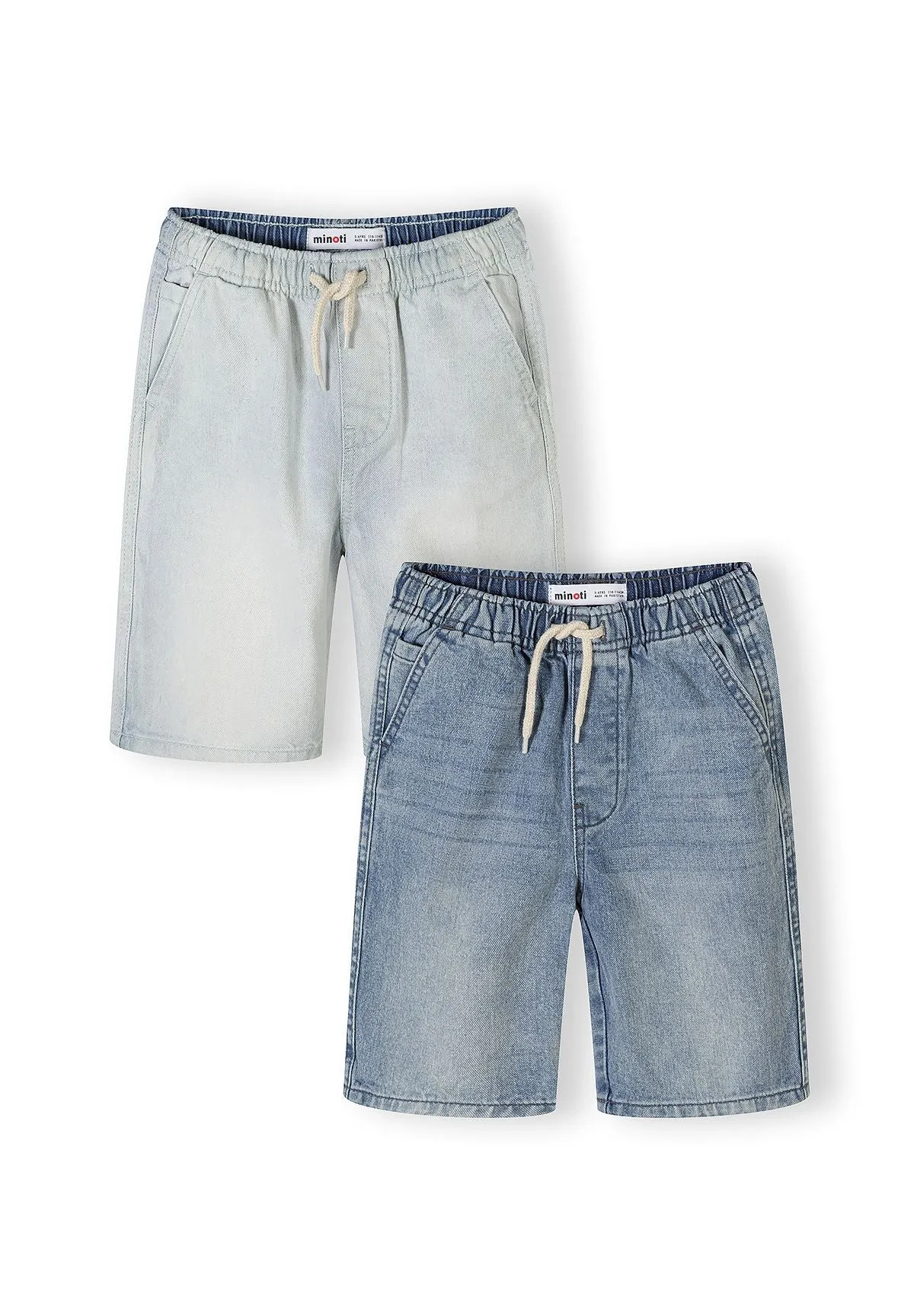 Minoti denimshorts blå 2-pak til drenge elastik