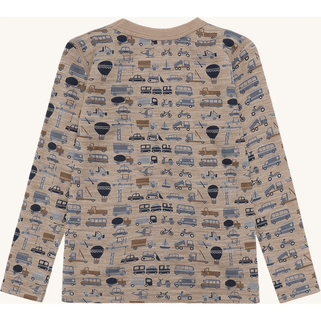 Hust & Claire Abba Work bluse biscuit uld bambus