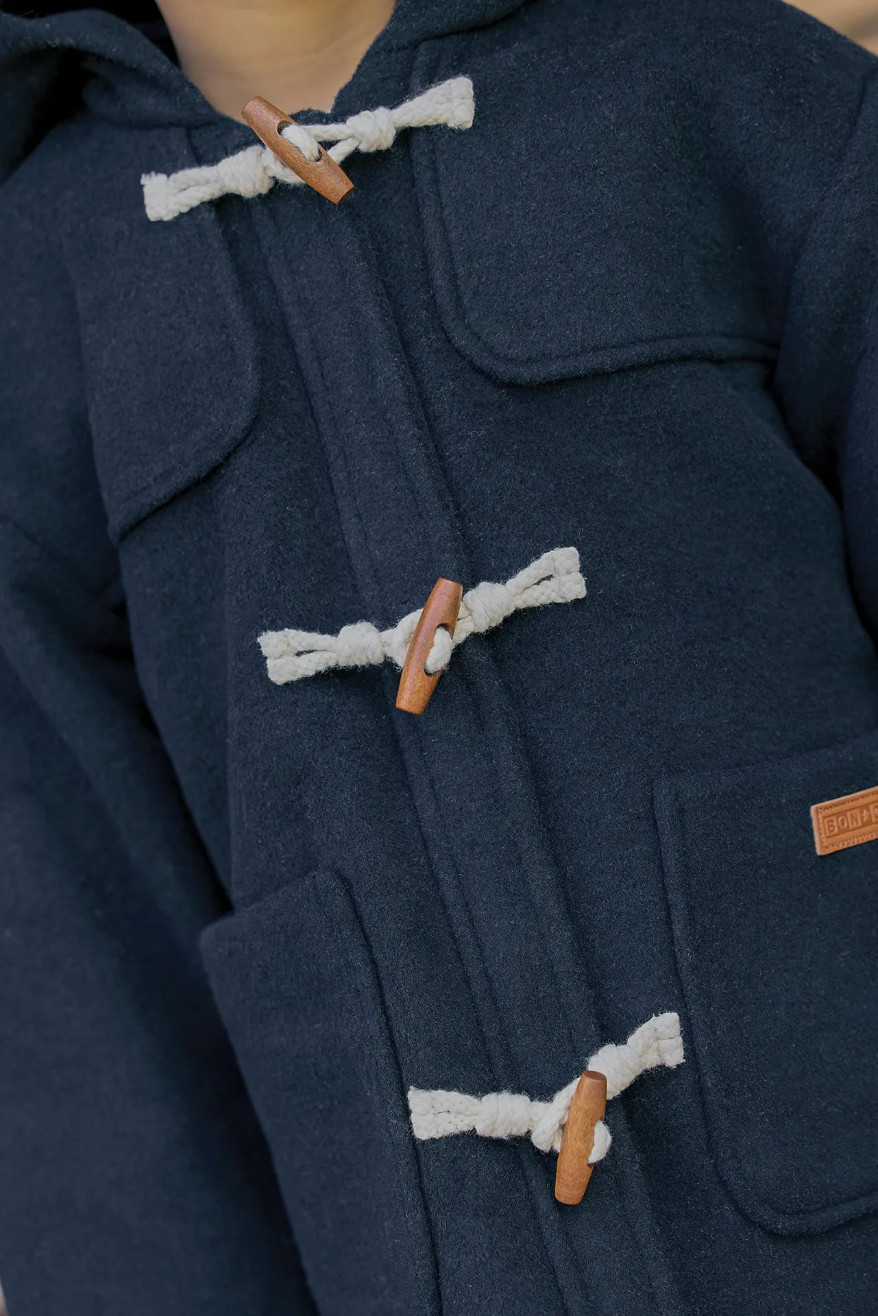 Bonton New Barn Duffle Marine dufflecoat marine med hætte