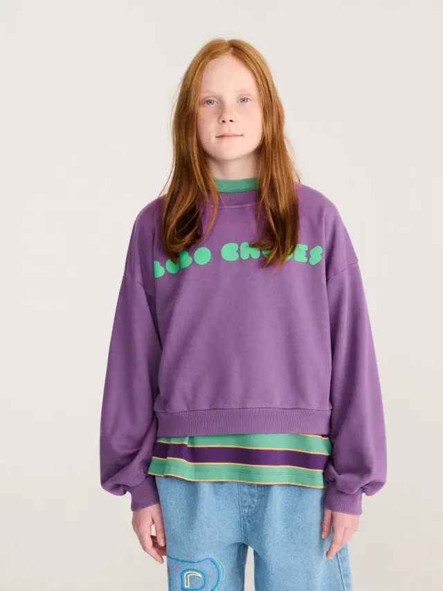 Bobo Choses Bolder cropped sweatshirt lilla barn