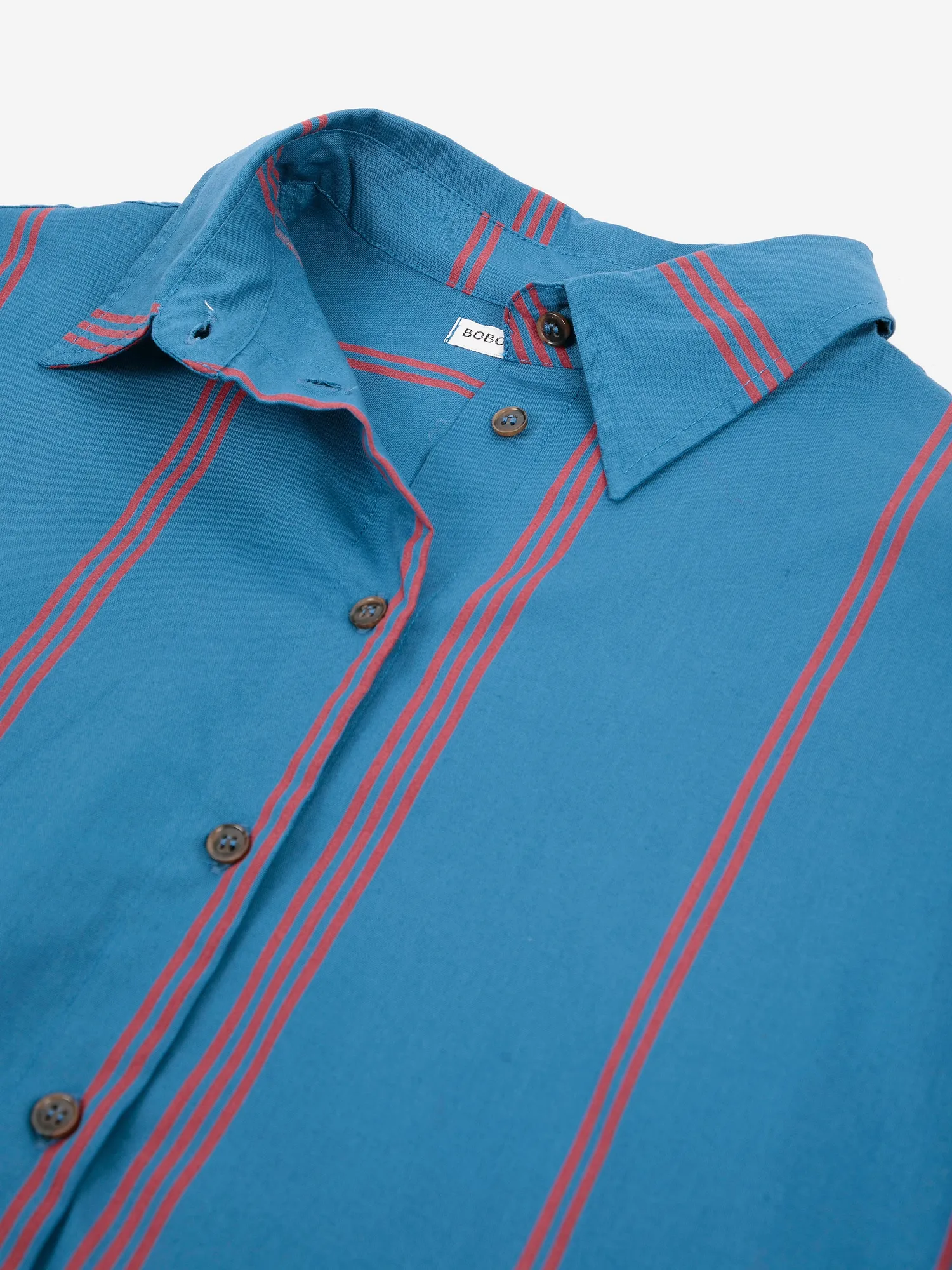 Bobo Choses Triple Stripes poplinskjorte preussisk blå XS