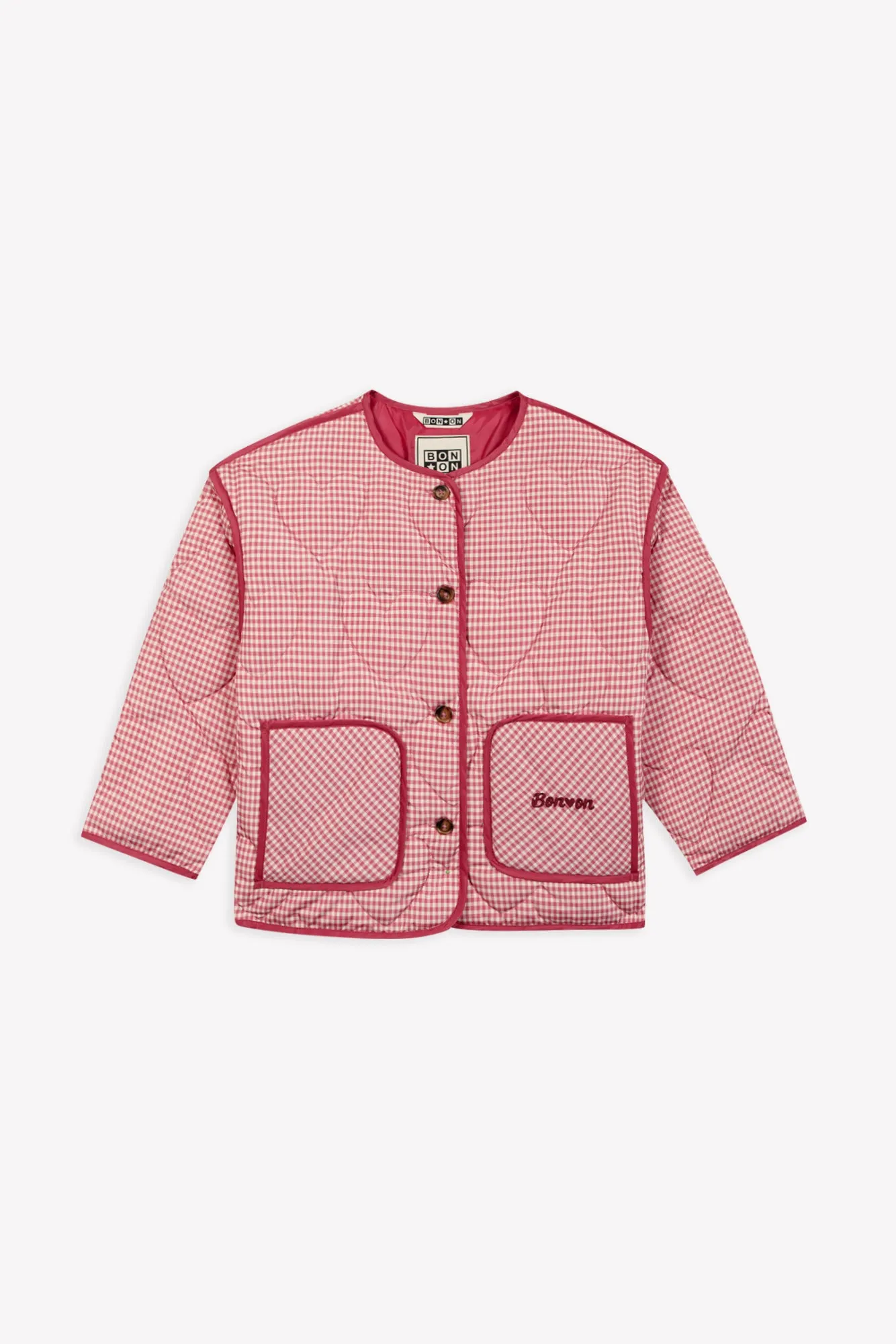 Bonton Prunette Vichy Rose jakke rosa ternet