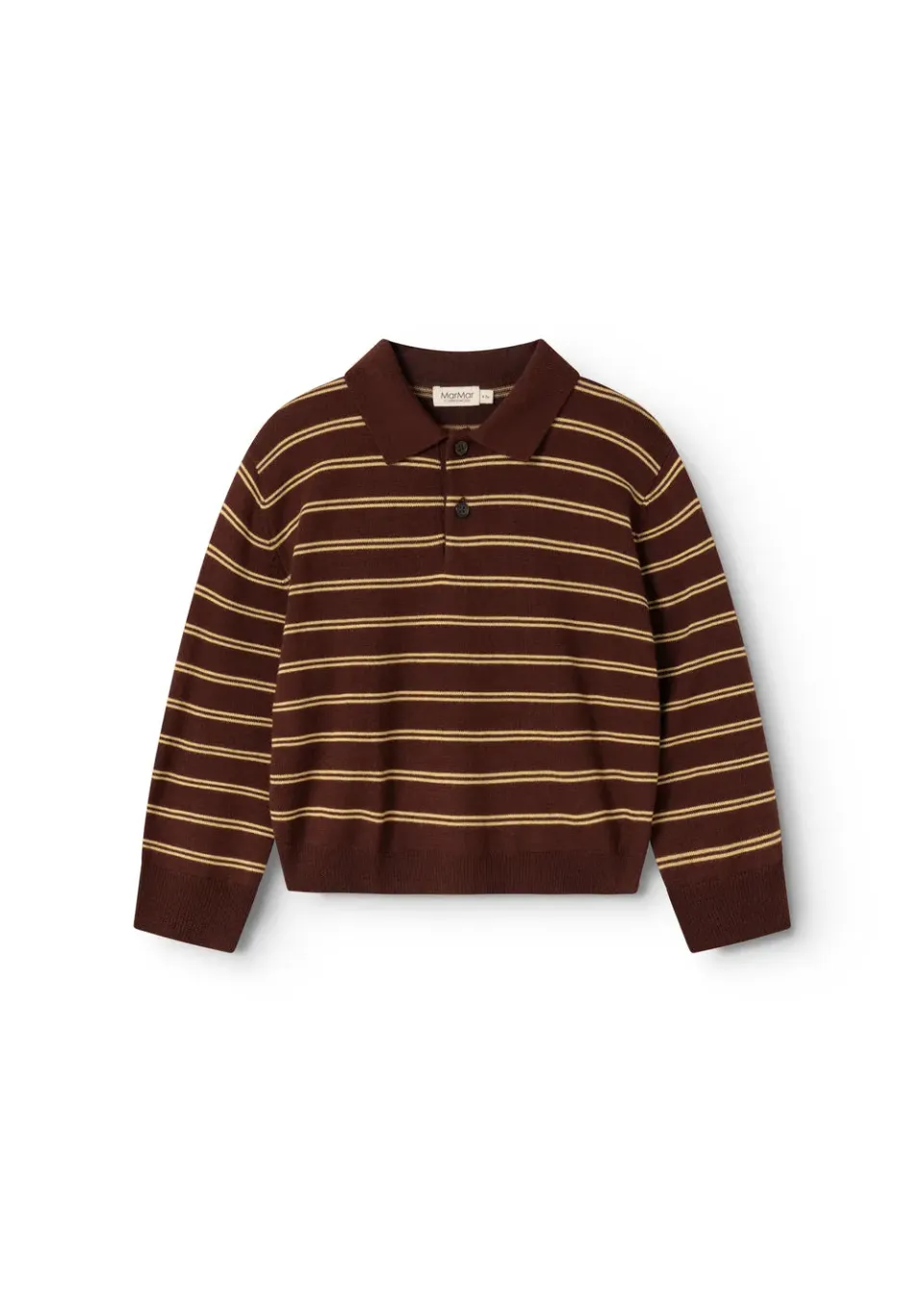 MarMar Teno Polo strikpolo Dark Wheat Stripe stribet