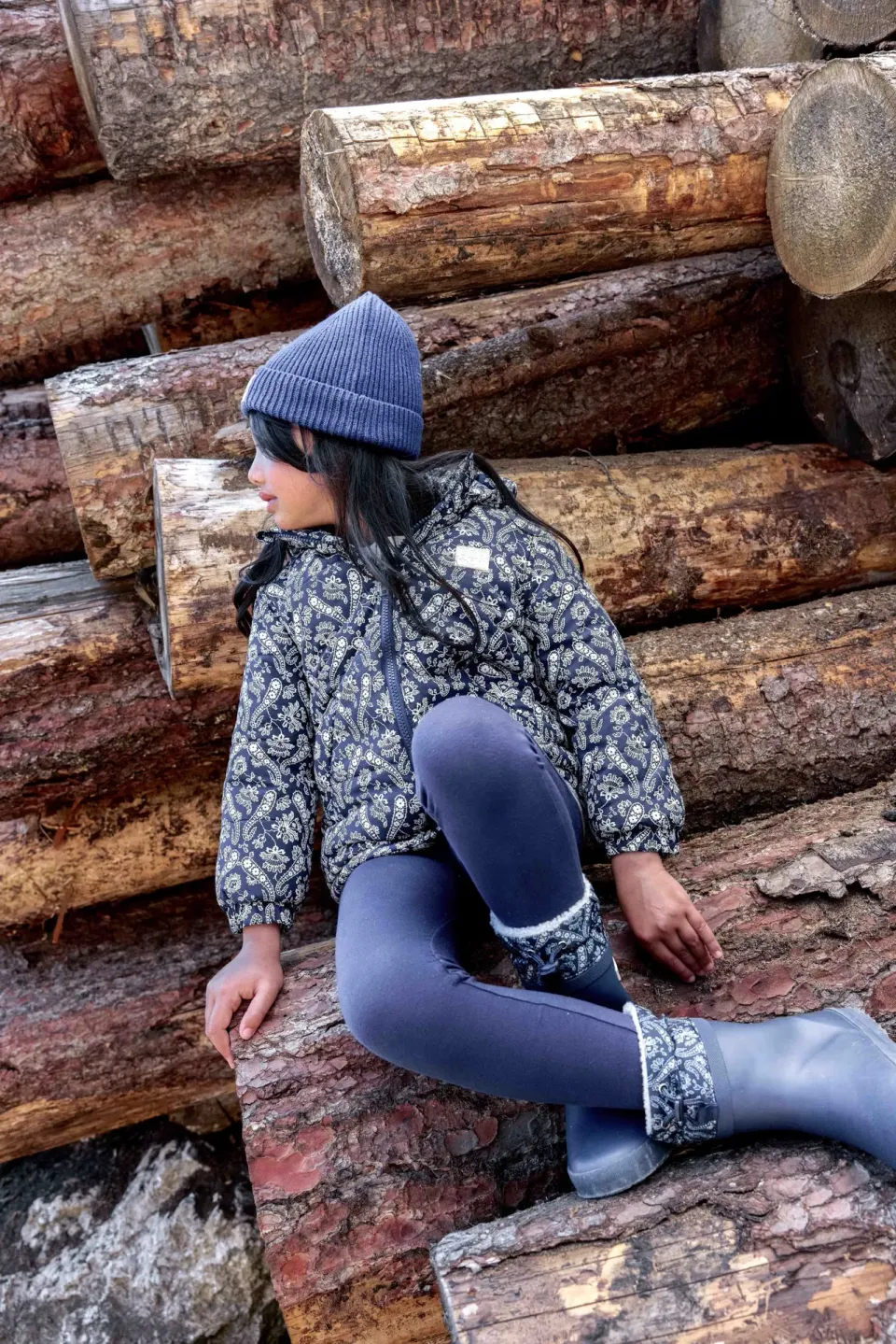 Bonton Linata leggings blå raw denim bomuld
