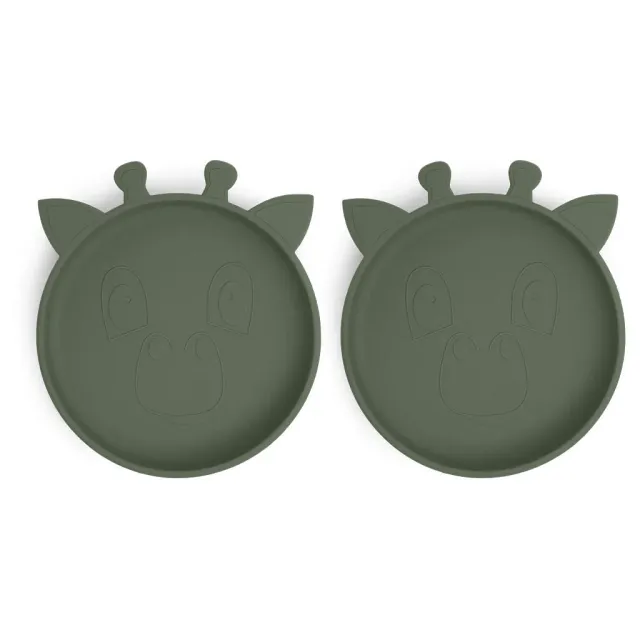 nuuroo Akila silikone tallerken Dusty green 2 stk