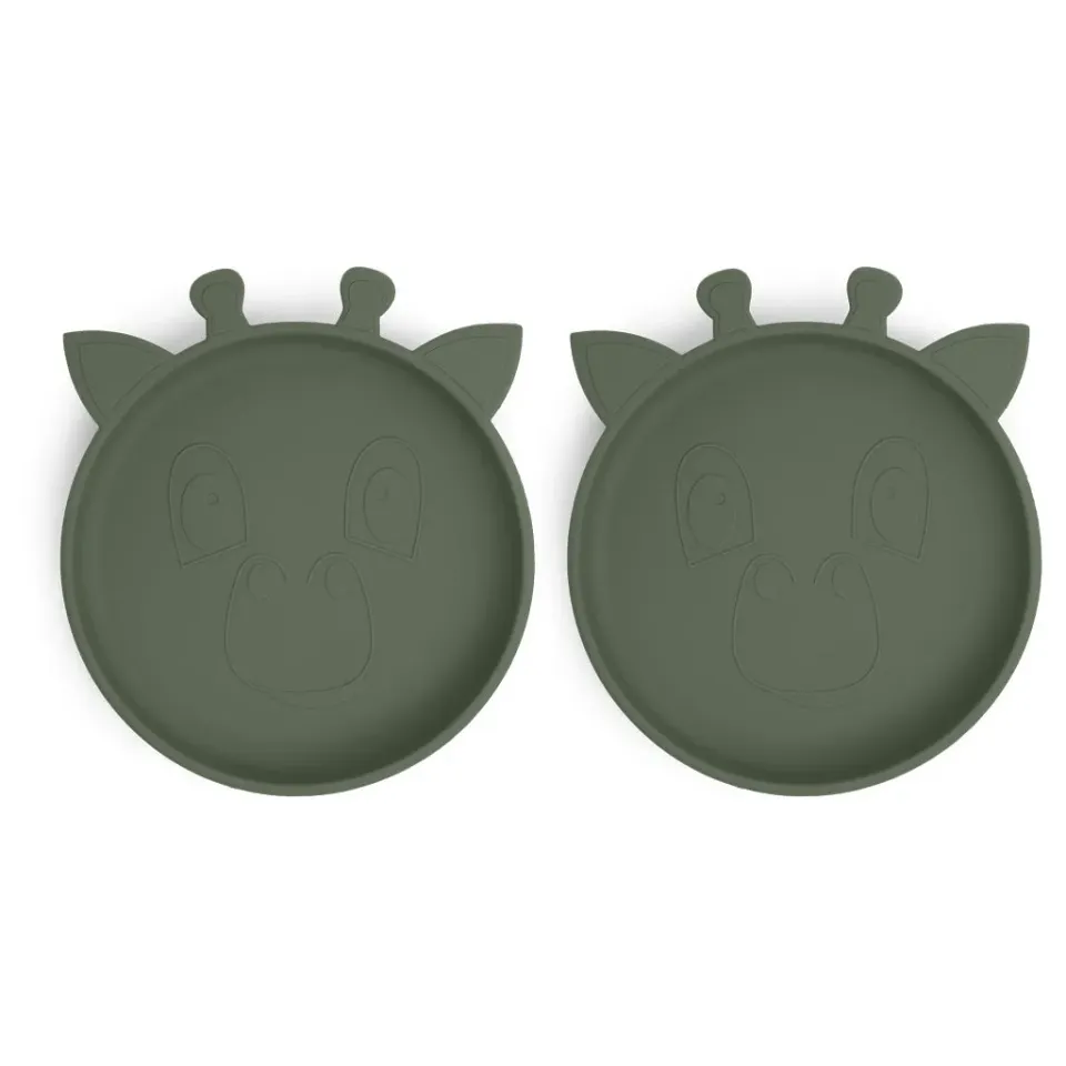 nuuroo Akila silikone tallerken Dusty green 2 stk