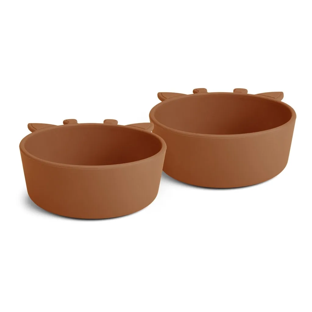 nuuroo Alex silikone dyb tallerken Caramel Café 2 stk