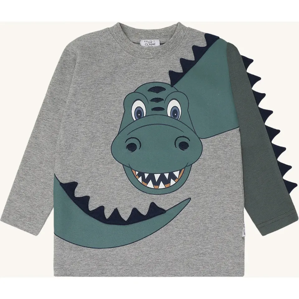 Hust & Claire HCAnton Dino T-shirt Grey Melange dino