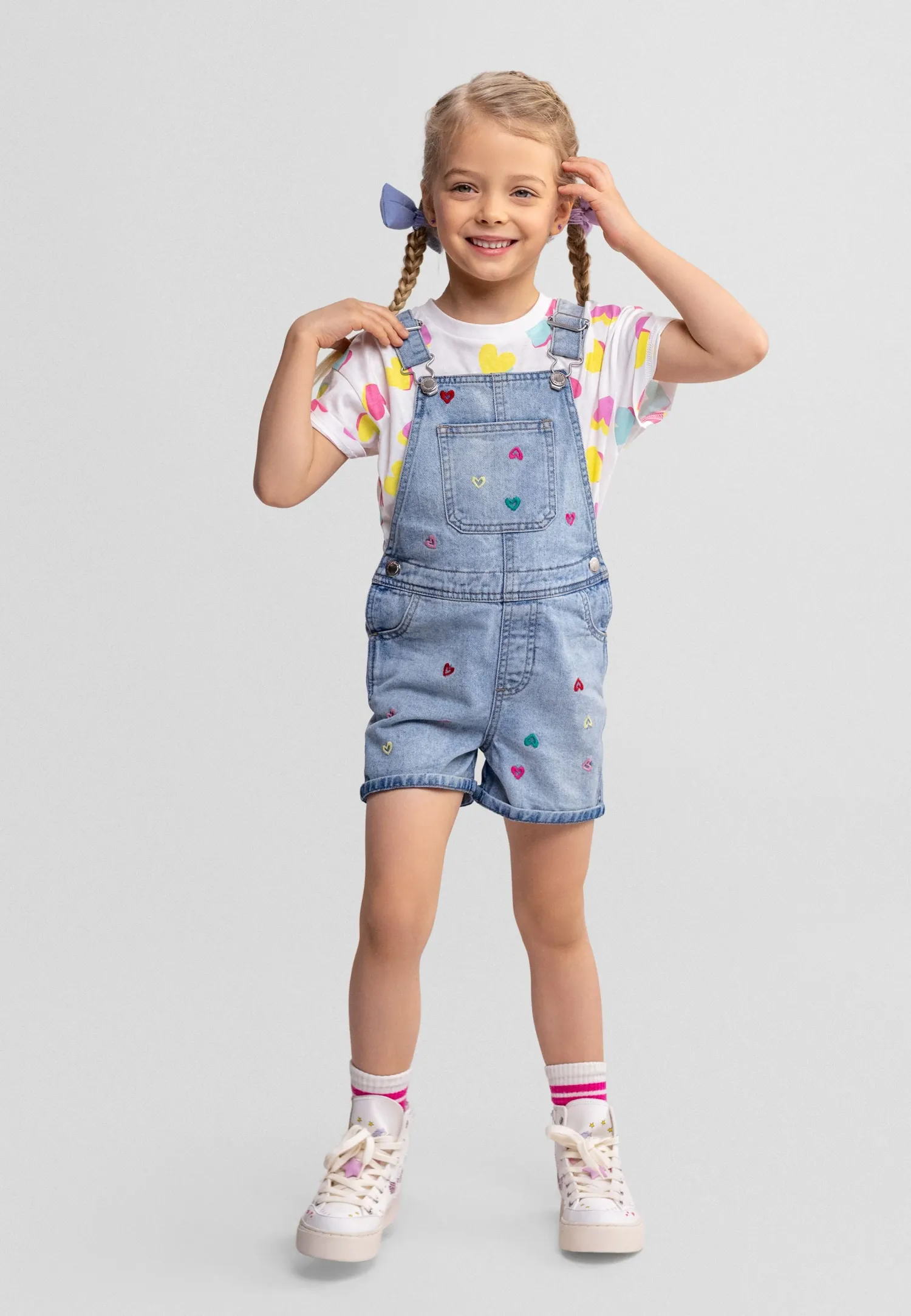 Minoti 44687 smækbukser pige lyseblå denim