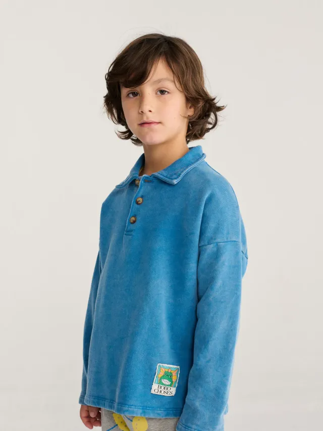 Bobo Choses Beast polo sweatshirt lyseblå 2-3Y