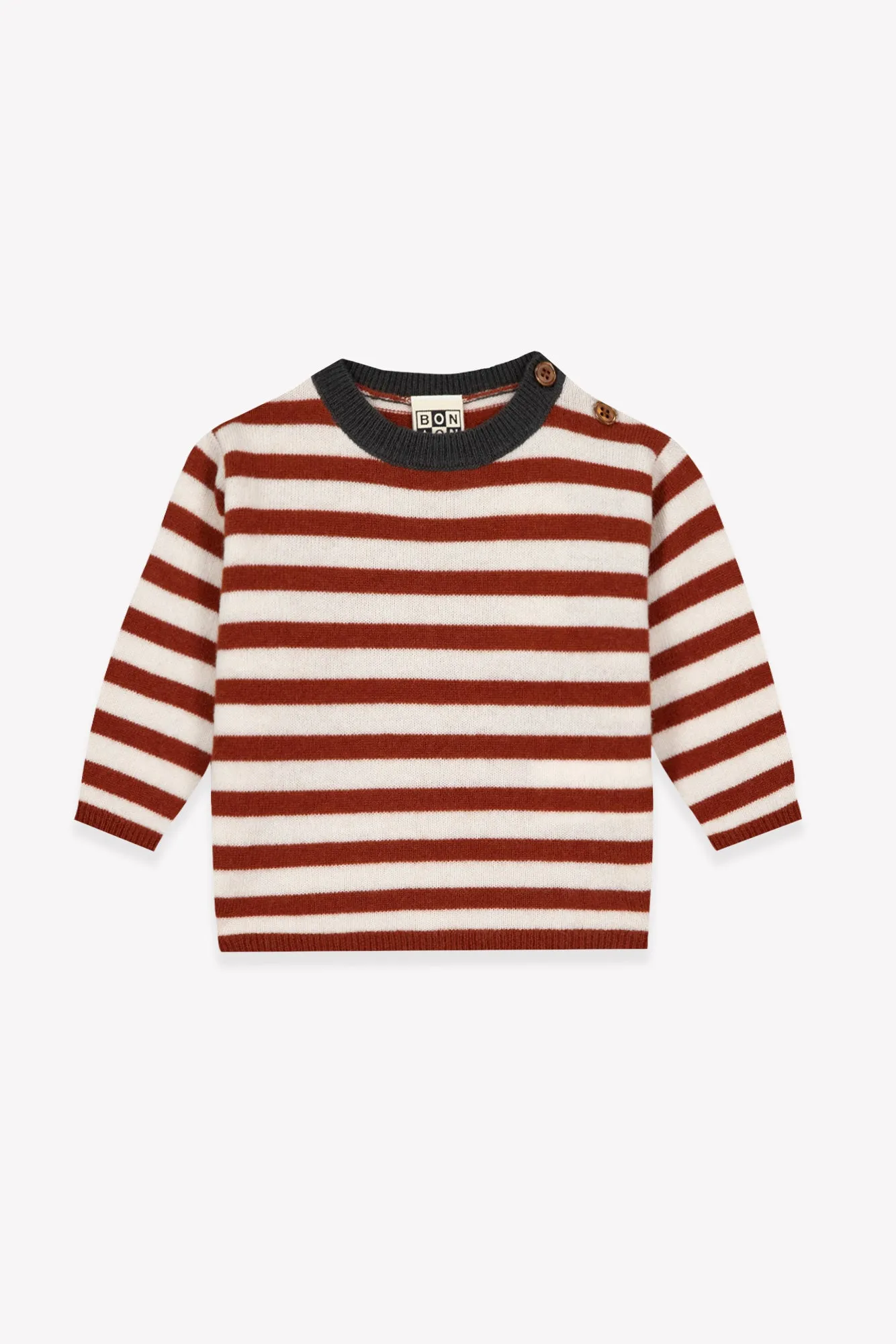Bonton Pepito Nuts striktrøje stribet beige 3M-3Å