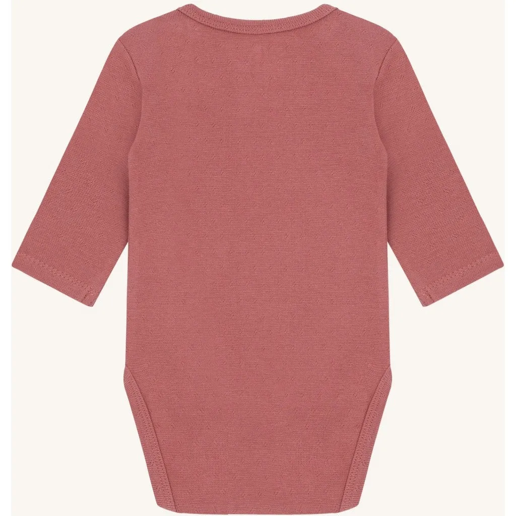 Hust & Claire HCBam Pointelle body Dry Rose økologisk bomuld