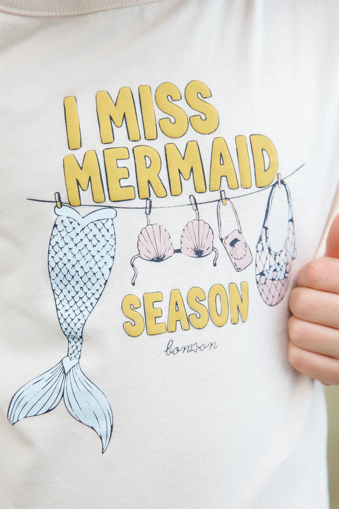 Bonton Patch Mermaid t-shirt blå bomuld