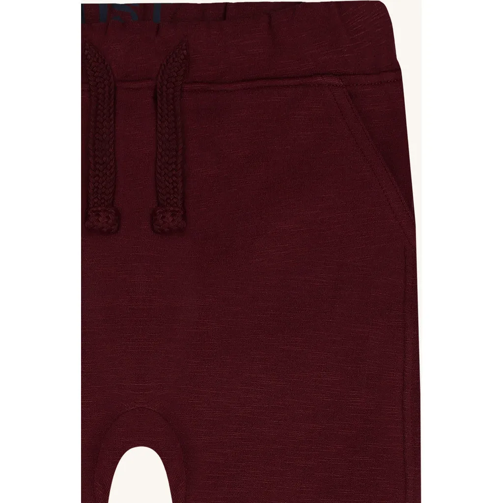 Hust & Claire George Solid Brushed joggingbukser Red Chocolate