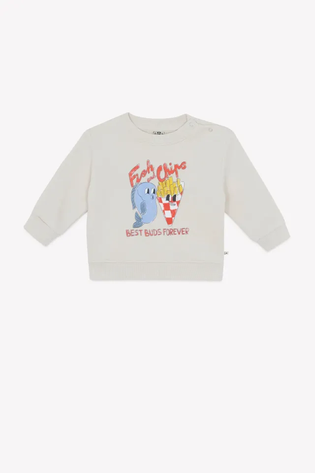 Bonton Smily Fish Chips sweatshirt bomuld