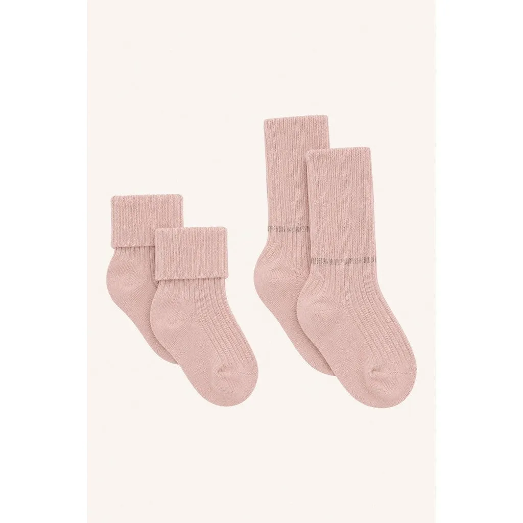 Hust & Claire HCFlosi Strømper 2-pak dusty rose uld