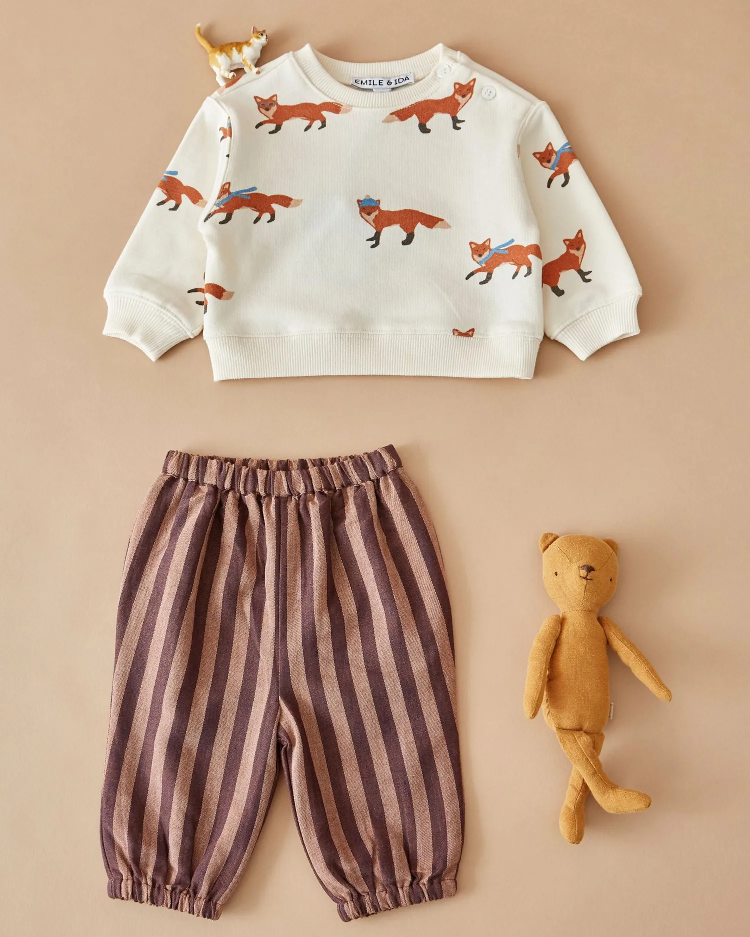 Emile et Ida Renard Sweatshirt Ecru Ræv 3M-12A