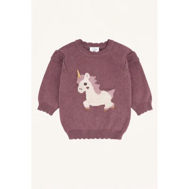 Hust & Claire HCPusle Magic pullover Plum økologisk