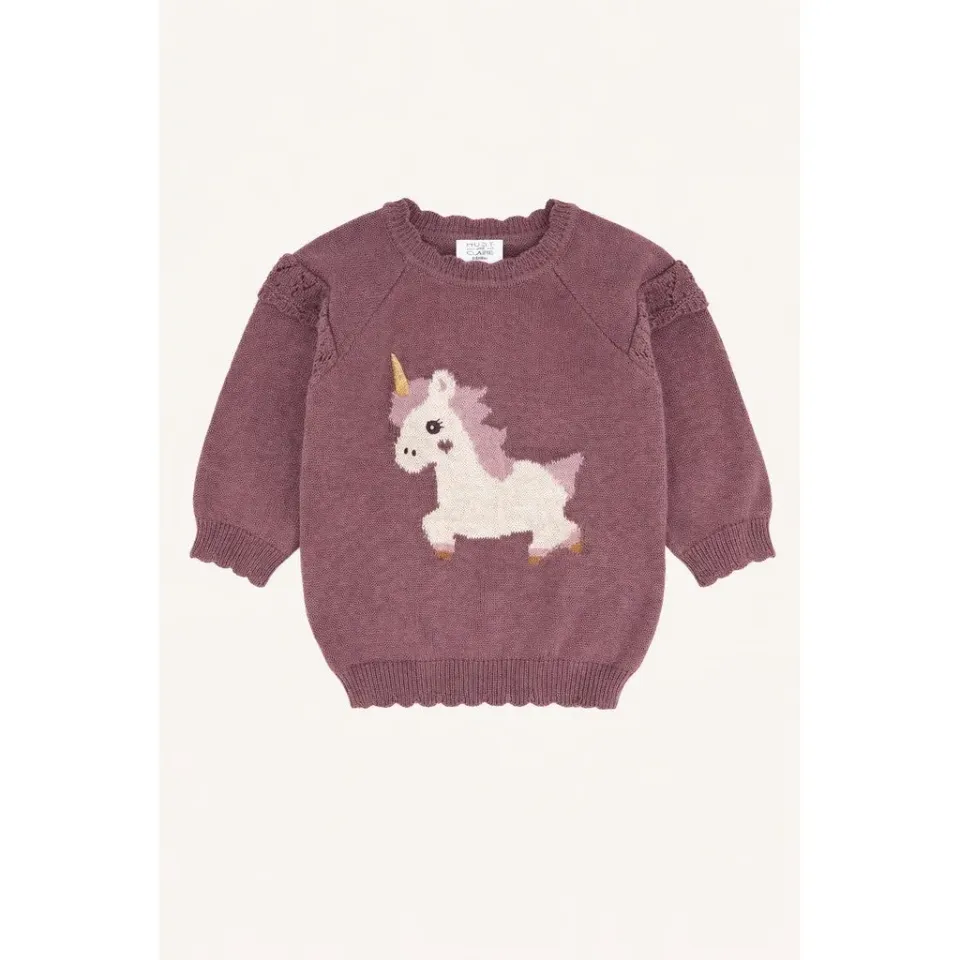Hust & Claire HCPusle Magic pullover Plum økologisk