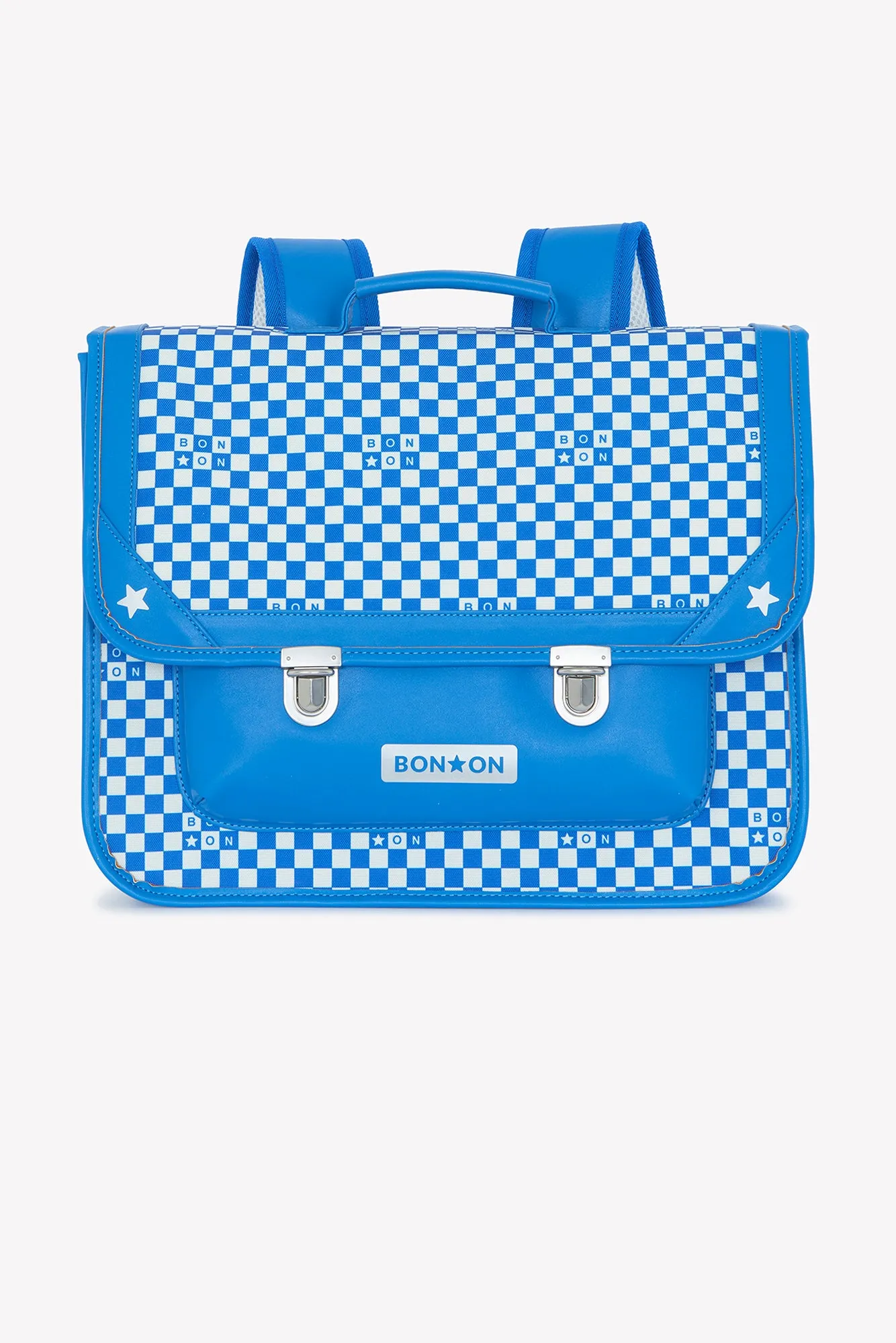 Bonton Damier skoletaske blå tern bomuld
