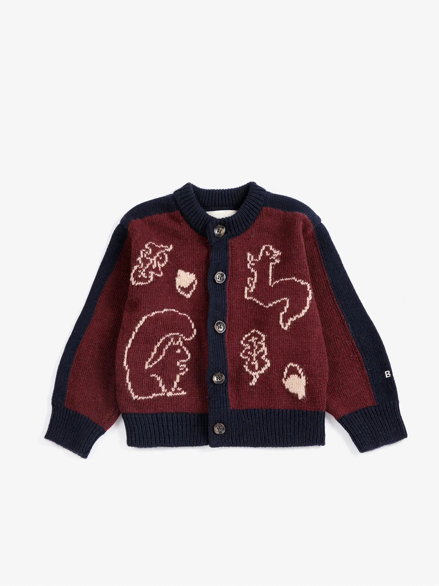 Bobo Choses Forest Scene cardigan burgunder 6M