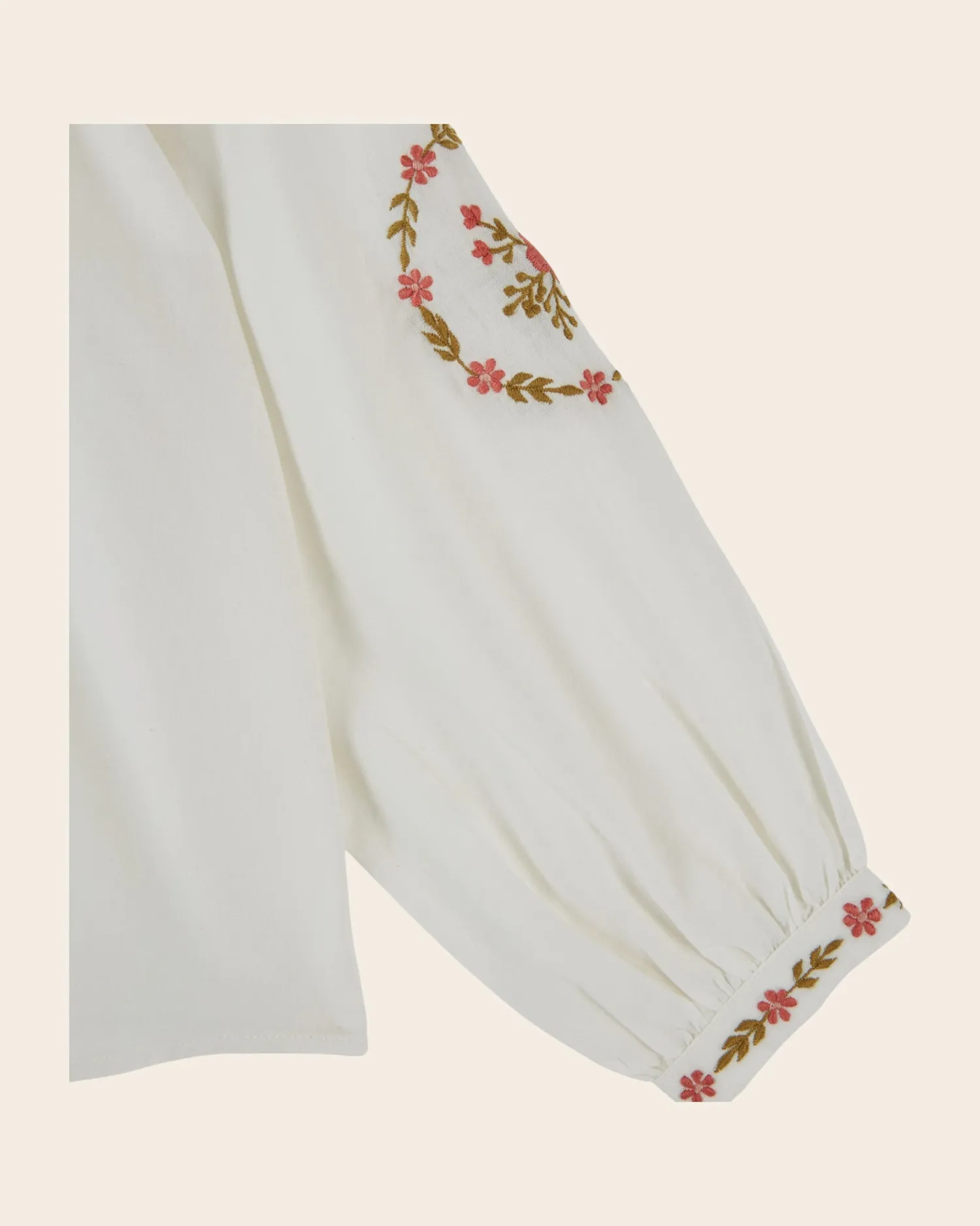 Emile et Ida bluse ecru broderet