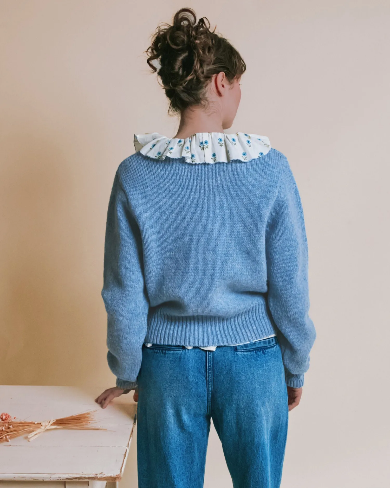 Emile et Ida Ecora cardigan lyseblå merinould