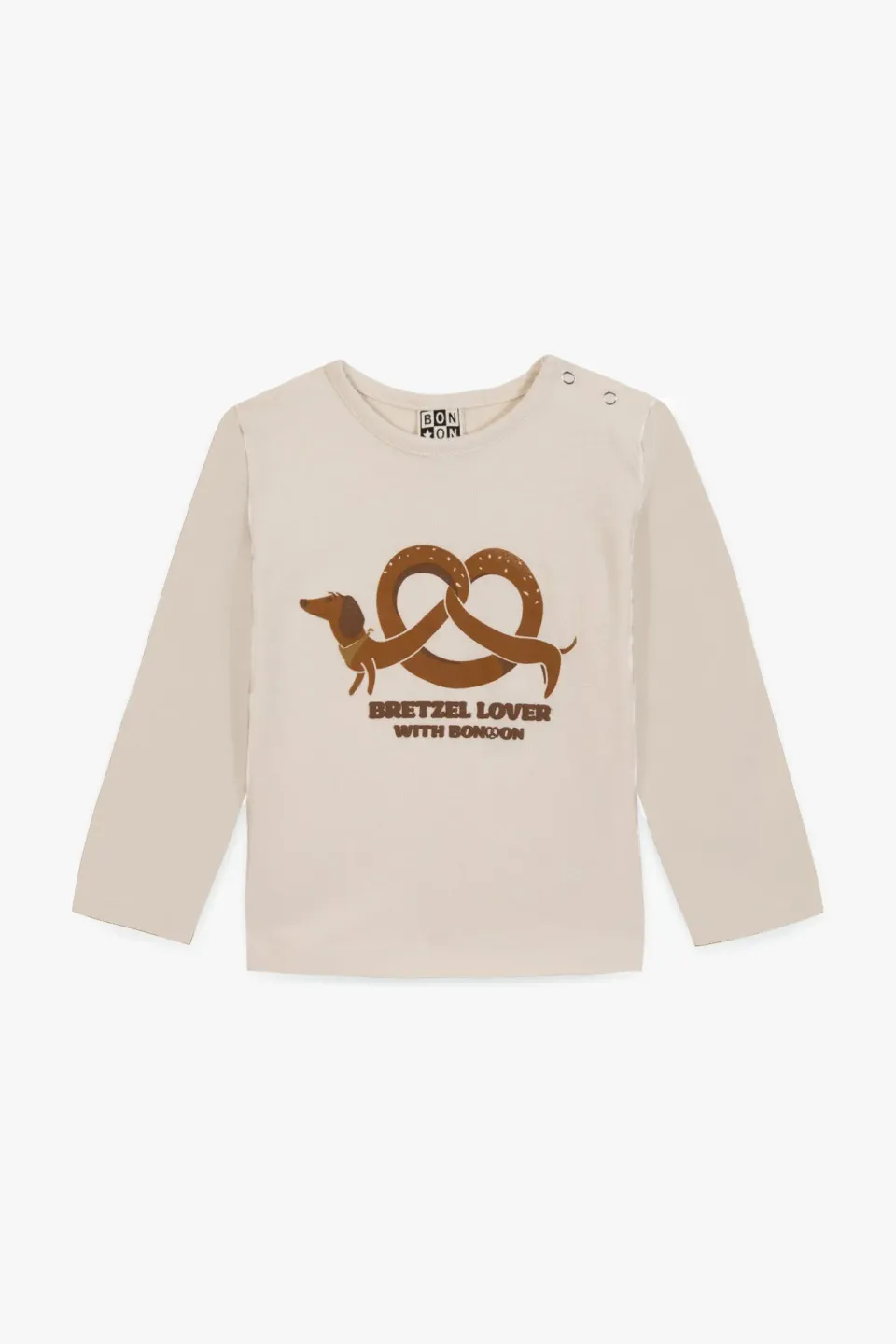Bonton Taxi Bretzel Barn T-shirt brun bomuld 3M-3A