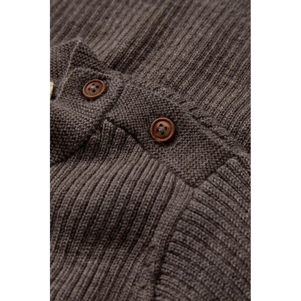 Hust & Claire Pil Wool Rib pullover Deer Melange merino
